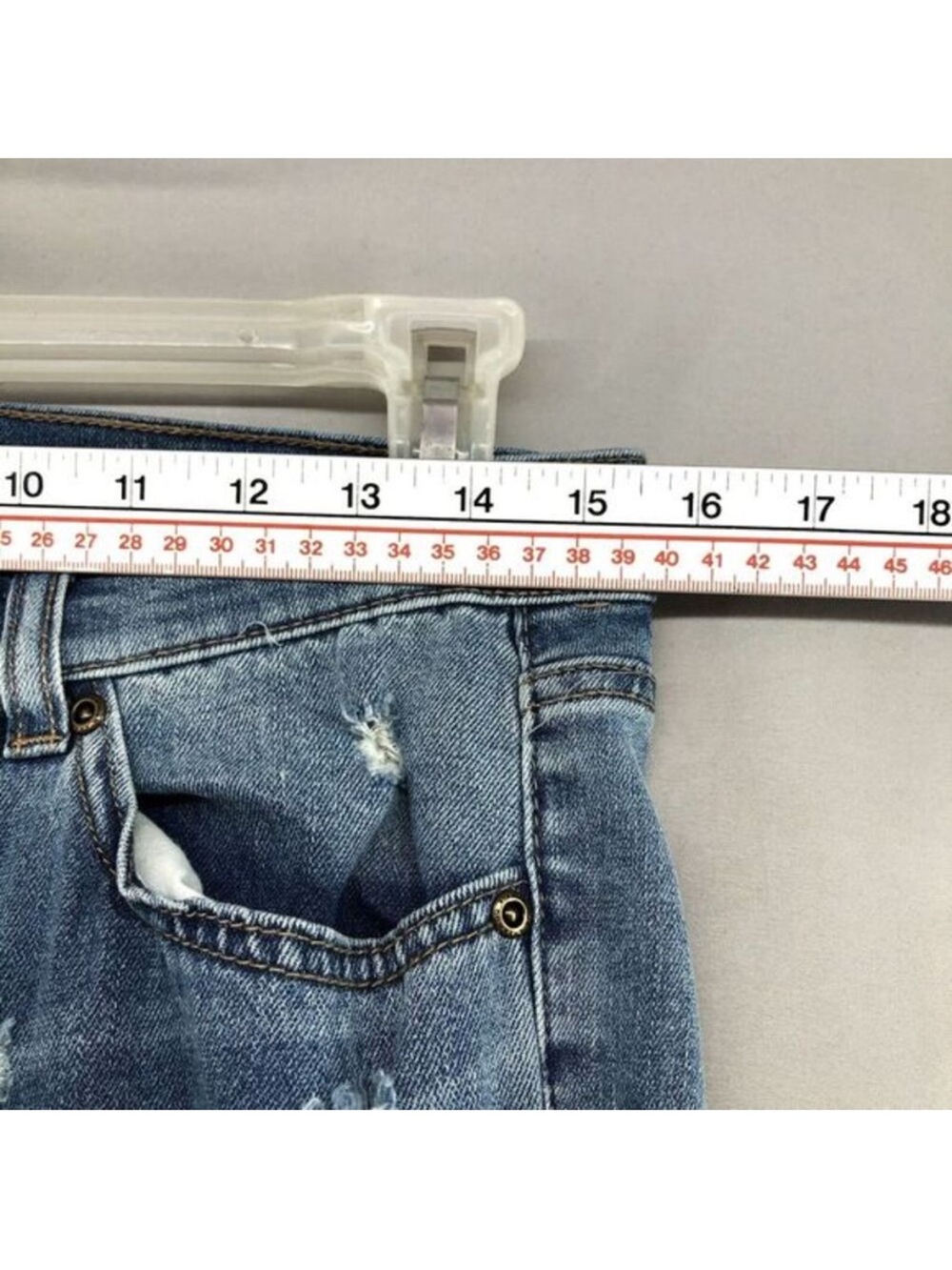 NYC & SOHO • Distressed High-Rise Skinny Jeans with Sequin Embellishments Curvy - Picture 9 of 14